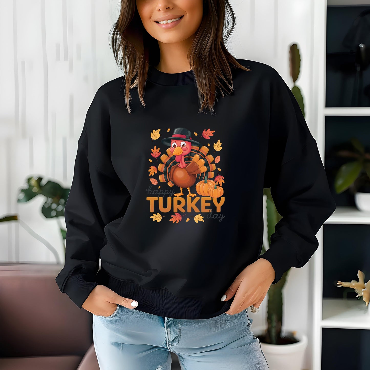 Happy Turkey Day Thanksgiving Sweatshirt - Mallard Moon Gift Shop