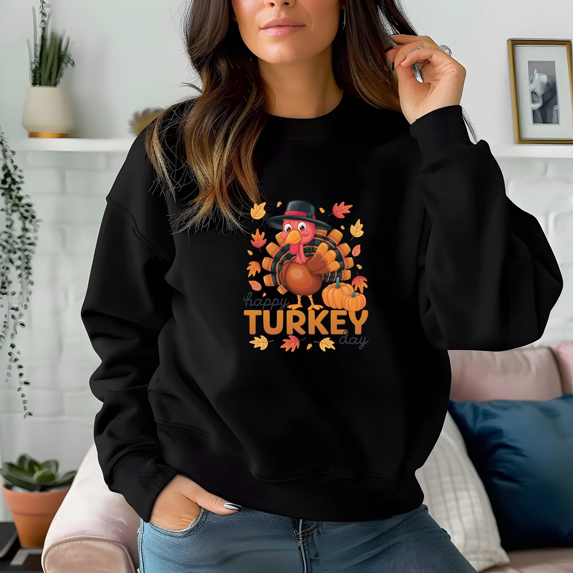 Happy Turkey Day Thanksgiving Sweatshirt - Mallard Moon Gift Shop