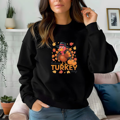 Happy Turkey Day Thanksgiving Sweatshirt - Mallard Moon Gift Shop