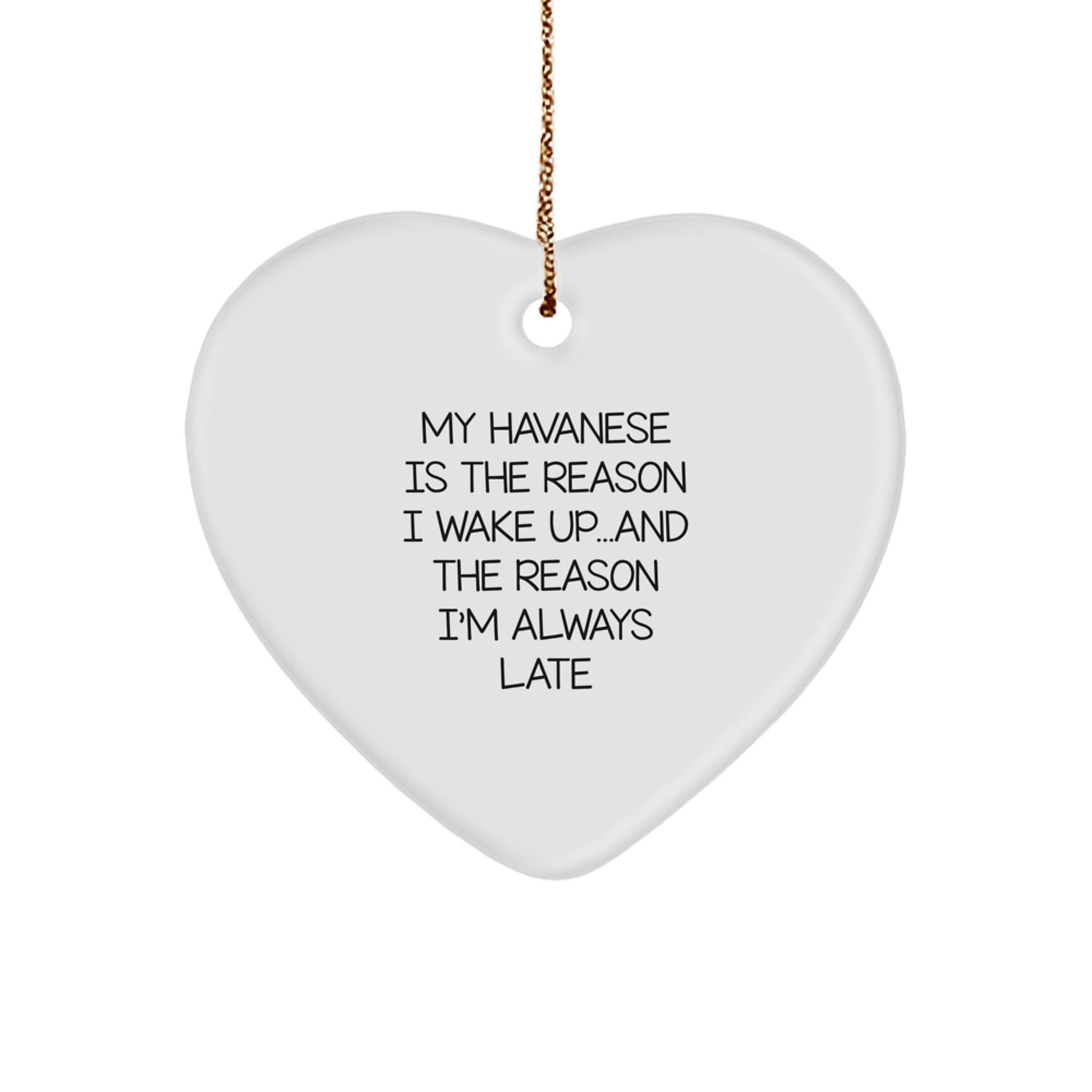 Havanese Dog Lovers Heart Ornament with Funny Quote, Christmas Unique Gifts