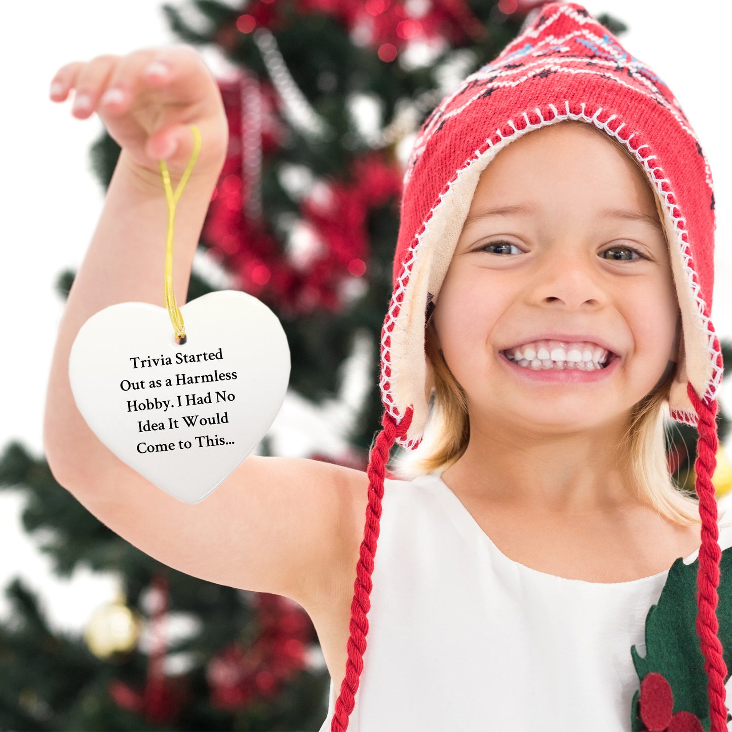 Trivia Heart Ornament for Trivia Lovers, A Harmless Hobby, Christmas Unique Gifts - Mallard Moon