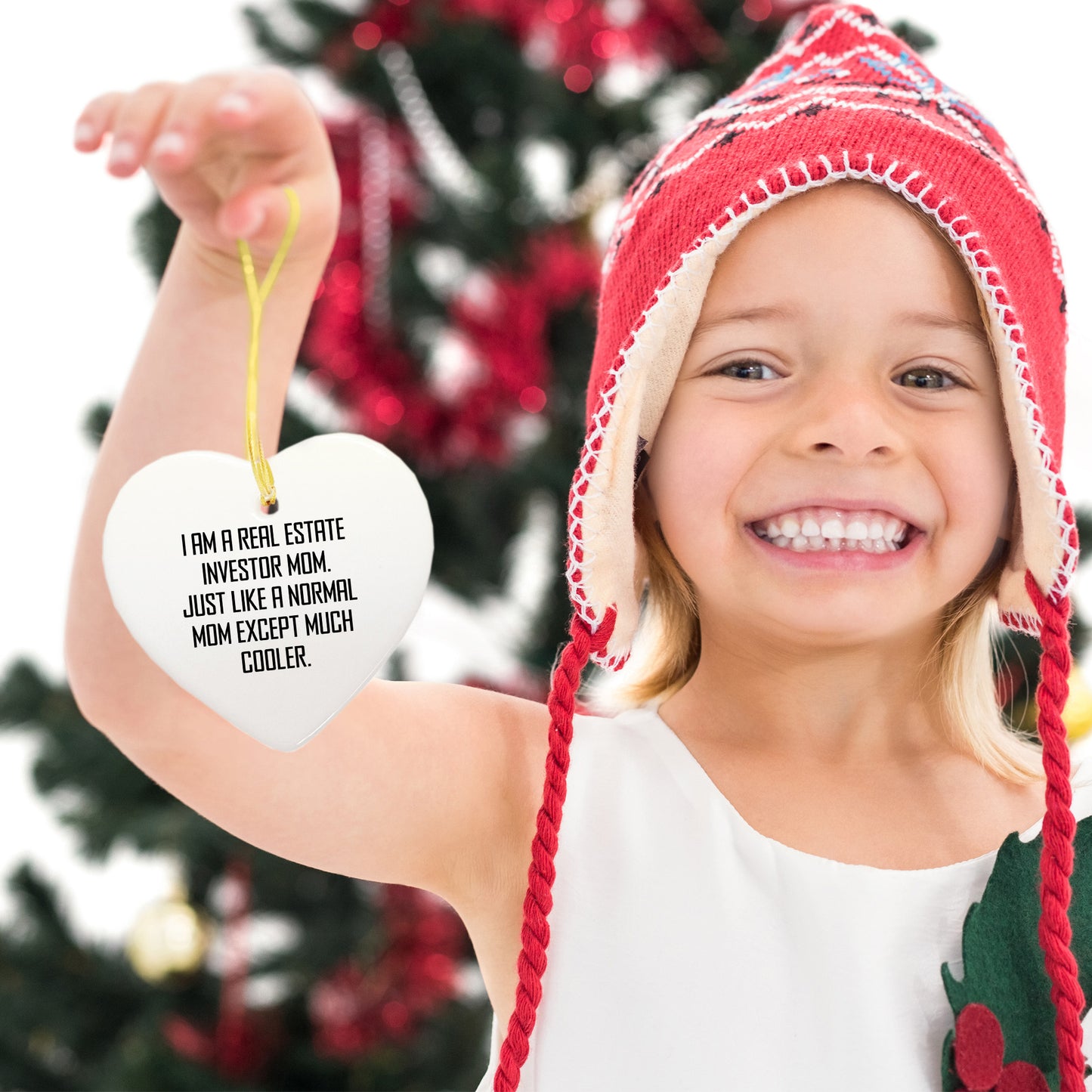 Real Estate Investor Mom's Cool Heart Ornament Gifts for Family - Funny Quote Christmas Decor - Mallard Moon