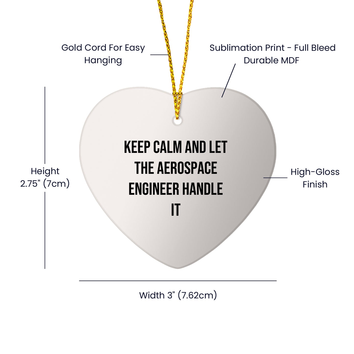 Aerospace Engineer Gifts from Friends - Keep Calm And Let The Aerospace Engineer Handle It - Heart Ornament for Christmas