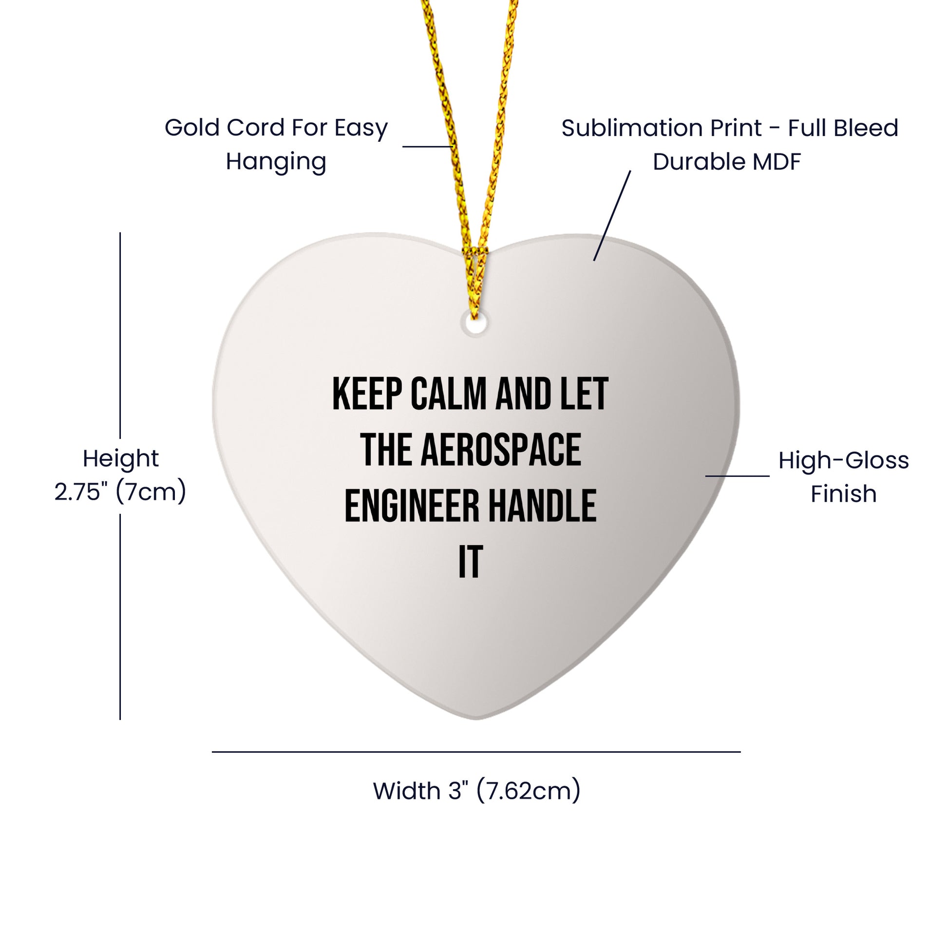 Aerospace Engineer Gifts from Friends - Keep Calm And Let The Aerospace Engineer Handle It - Heart Ornament for Christmas