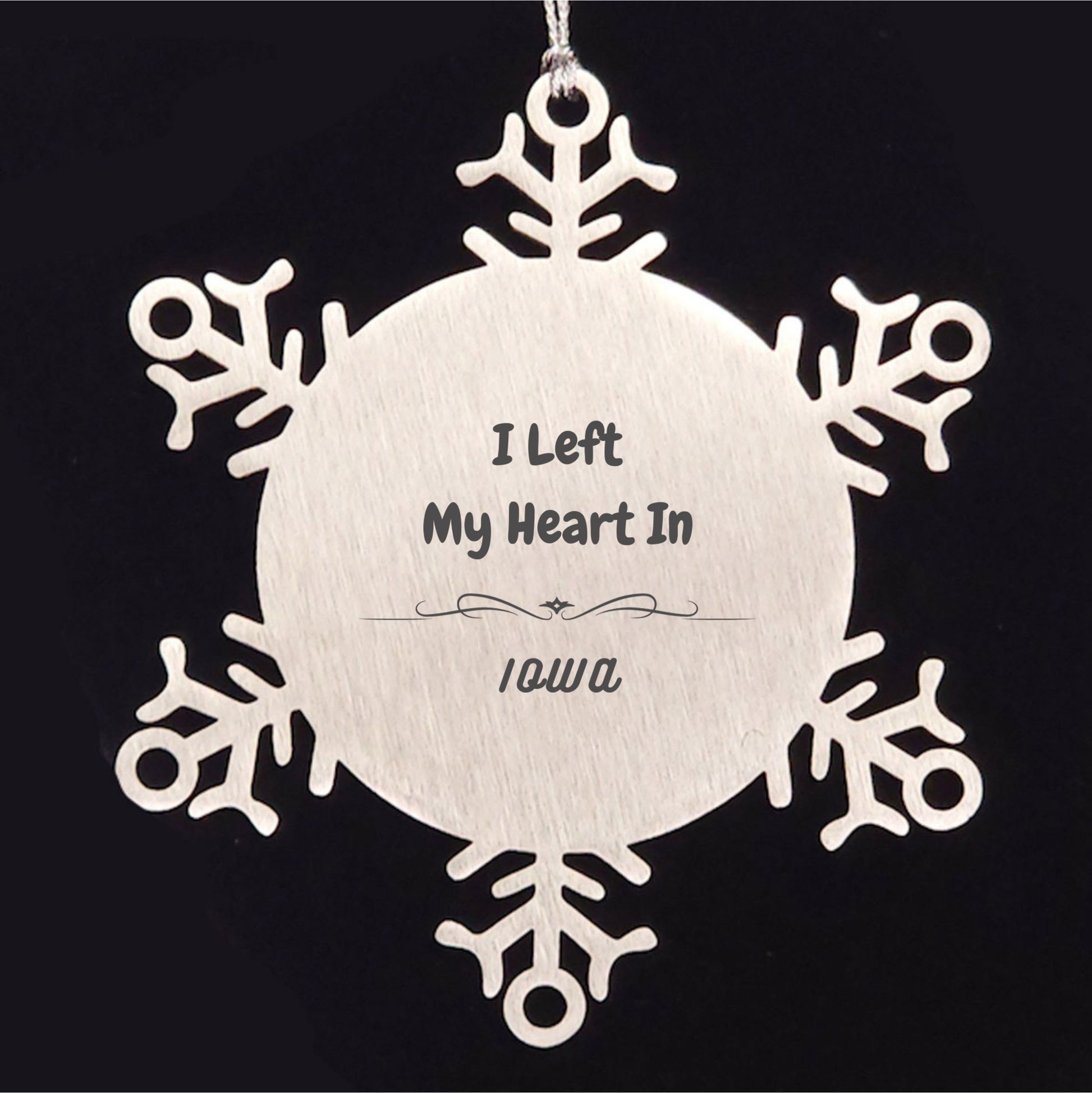 I Left My Heart In Iowa Gifts, Meaningful Iowa State Snowflake Ornament