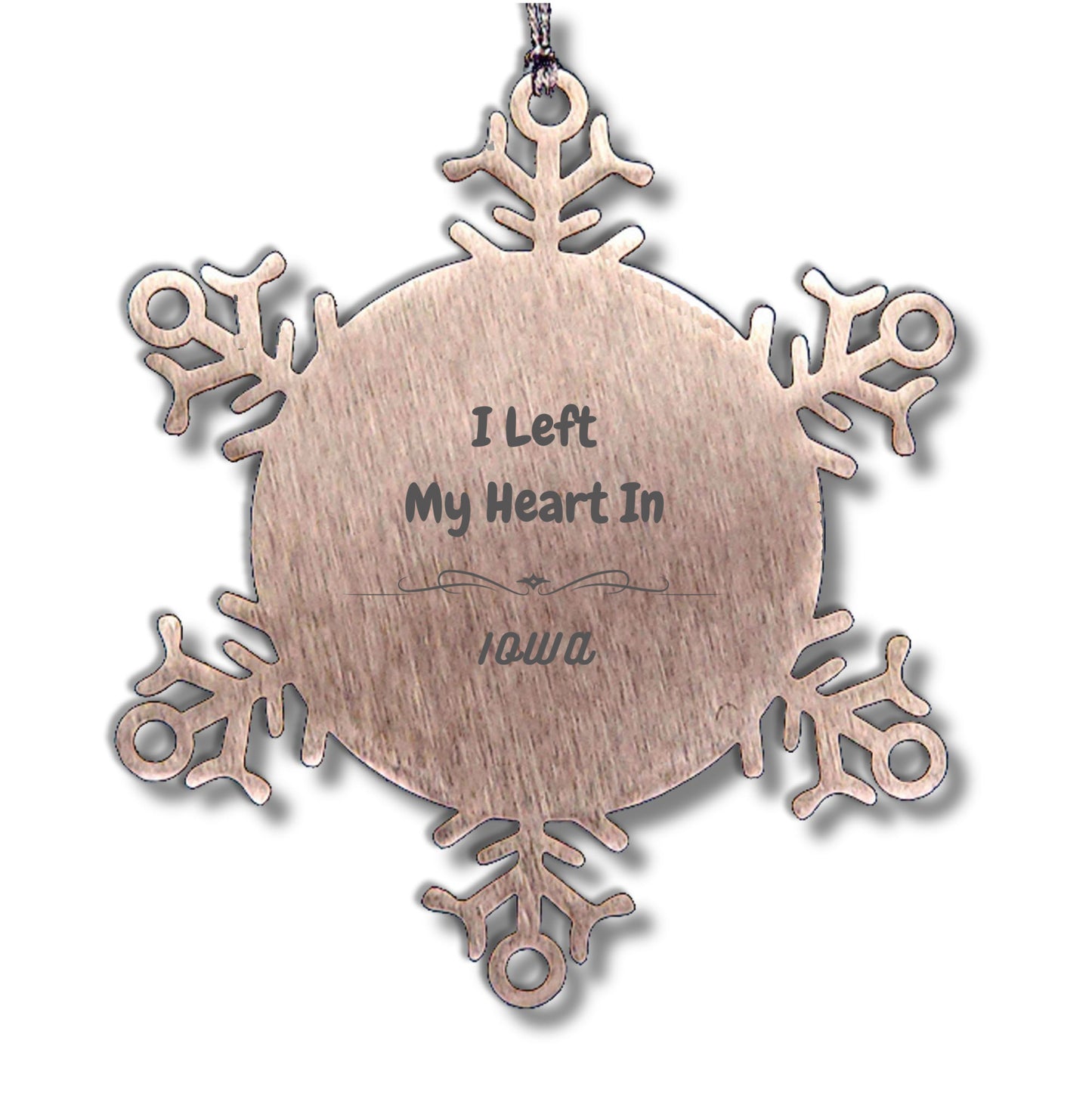 I Left My Heart In Iowa Gifts, Meaningful Iowa State Snowflake Ornament