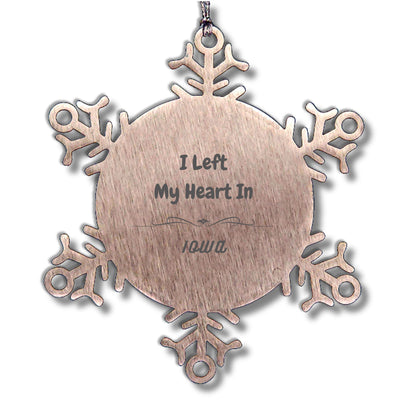 I Left My Heart In Iowa Gifts, Meaningful Iowa State Snowflake Ornament