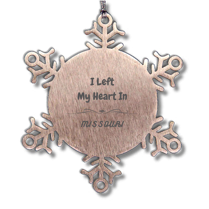 I Left My Heart In Missouri Snowflake Ornament Christmas Gifts