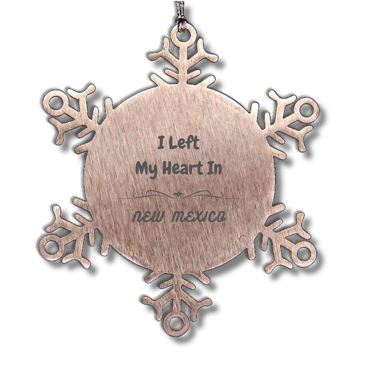 I Left My Heart In New Mexico Snowflake Ornament Christmas Gifts