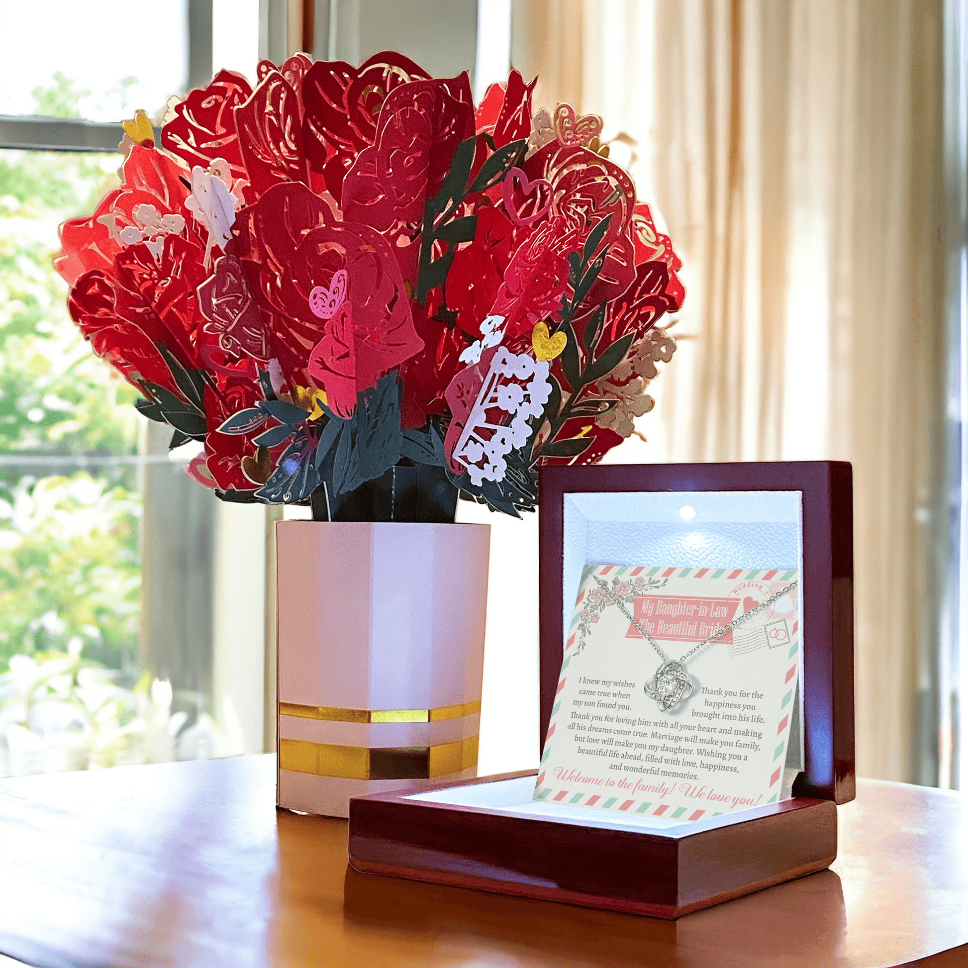 Daughter-In-Law Wedding Day Gift Welcome to the Family Love Knot Pendant Necklace - Mallard Moon Gift Shop