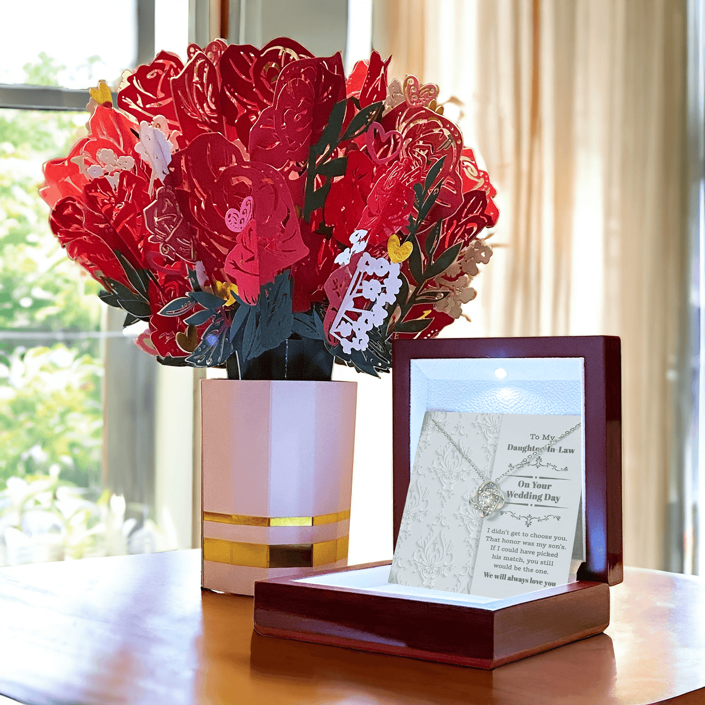 Daughter-In-Law Wedding Day Gift My Son Chose You Love Knot Pendant Necklace - Mallard Moon Gift Shop