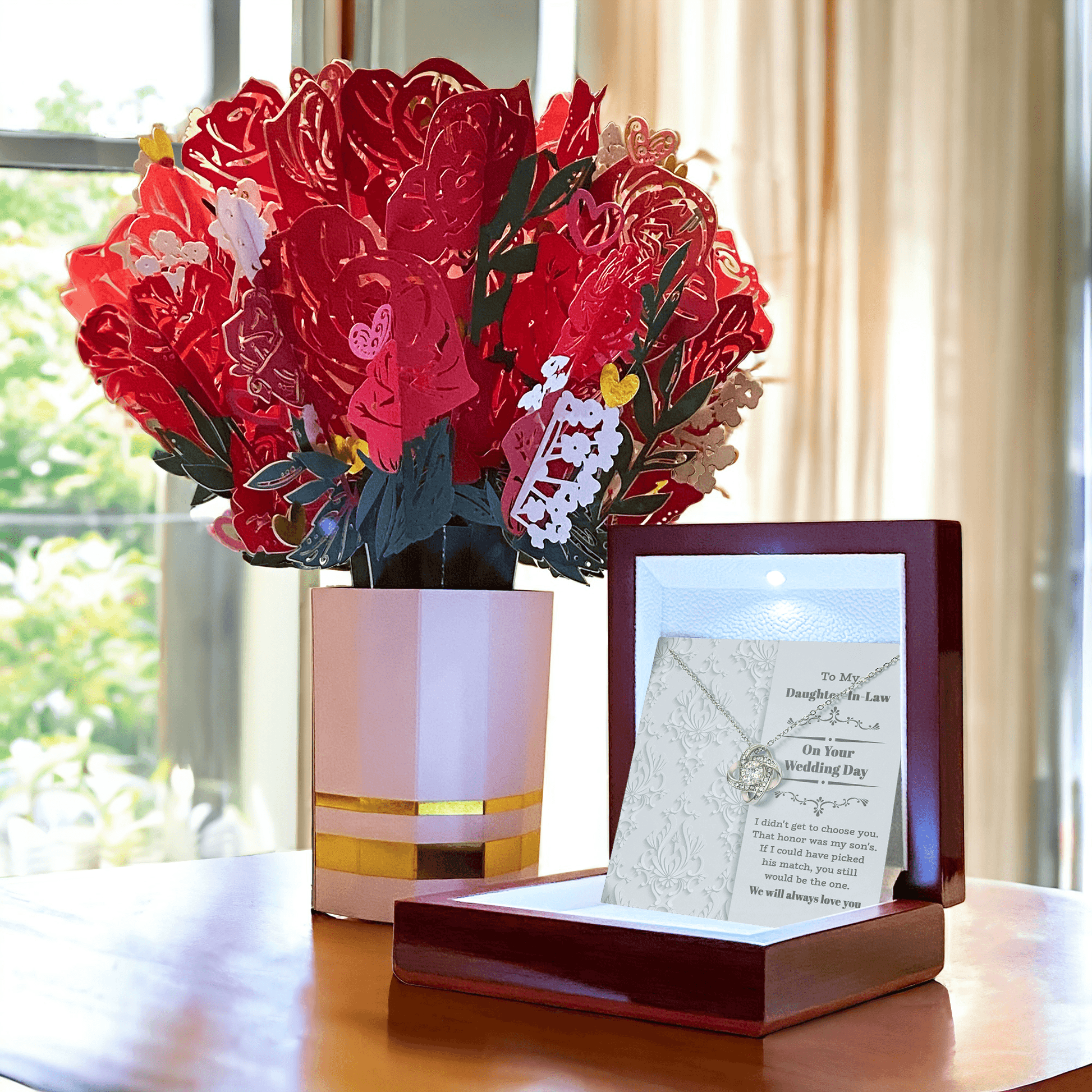 Daughter-In-Law Wedding Day Gift My Son Chose You Love Knot Pendant Necklace - Mallard Moon Gift Shop