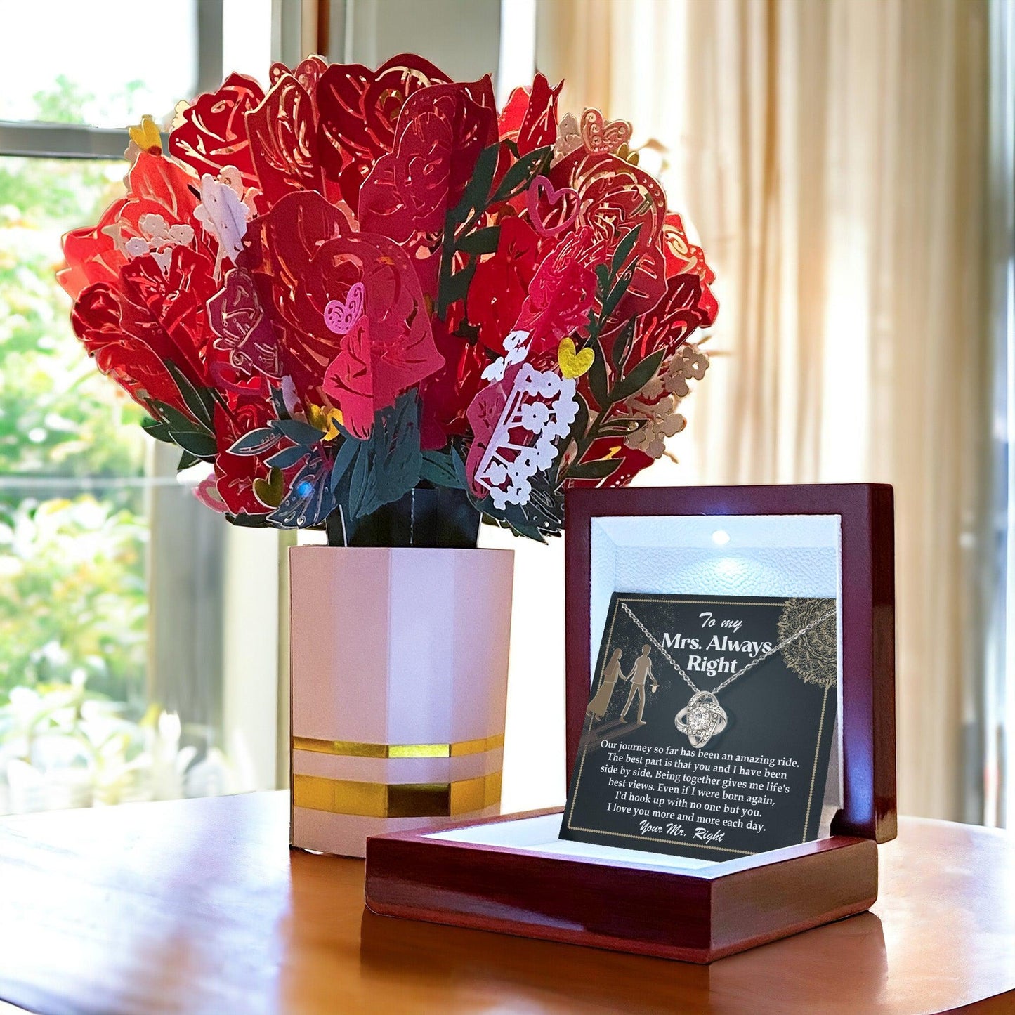 Wife Gift Always Right Love Knot Pendant Necklace - Mallard Moon Gift Shop