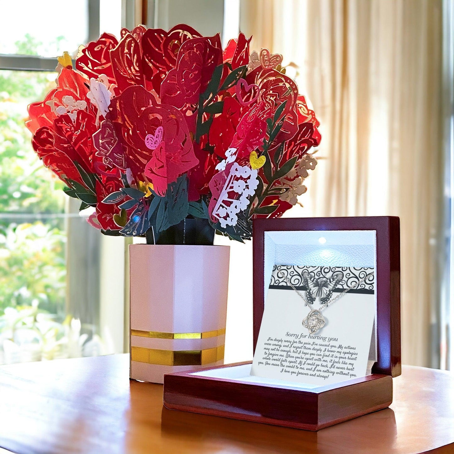 Apology Gift - Sorry for Hurting You - I am Nothing Without You - Love Knot Pendant Necklace - Mallard Moon Gift Shop