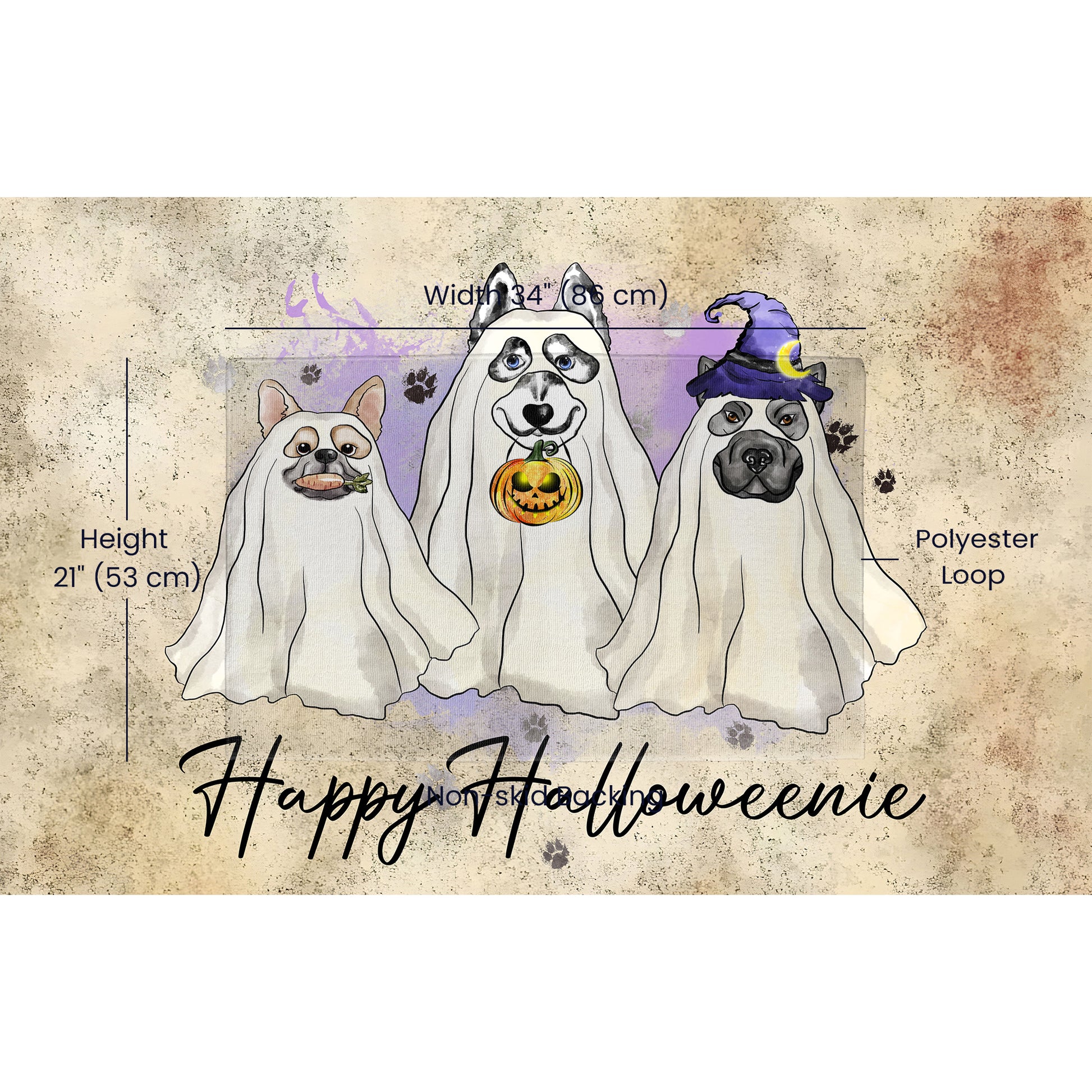 French Bulldog Halloween Doormat – Cute Spooky Dogs Welcome Mat – Funny Fall Décor for Dog Lovers - Mallard Moon