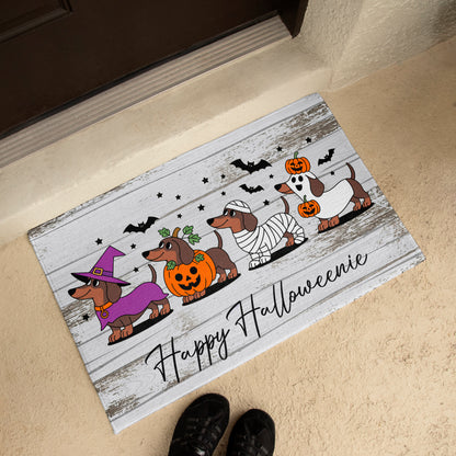 Happy Halloweenie Dachshund Doormat – Cute Halloween Dog Mat Décor - Mallard Moon