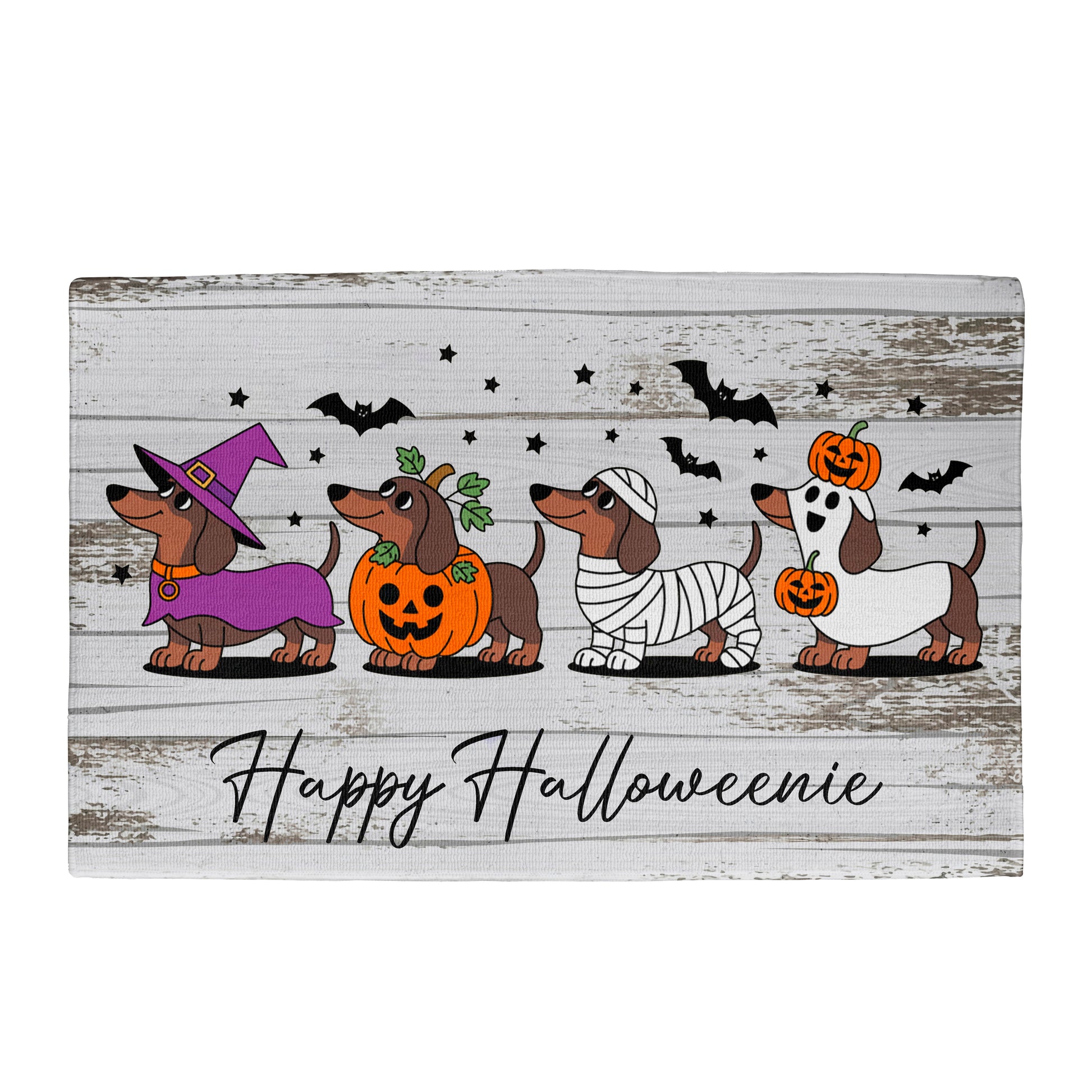 Happy Halloweenie Dachshund Doormat – Cute Halloween Dog Mat Décor - Mallard Moon