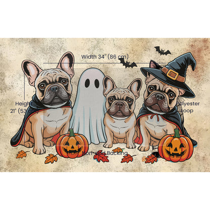 French Bulldog Halloween Doormat – Cute Spooky Dogs Welcome Mat – Funny Fall Décor for Dog Lovers - Mallard Moon