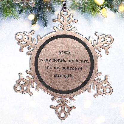 Iowa is my home Gifts, Lovely Iowa Birthday Christmas Snowflake Ornament For People from Iowa, Men, Women, Friends