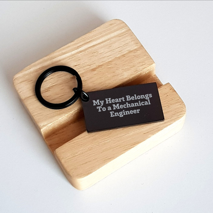Funny Mechanical Engineer Keychain Gifts from Men to Mother's Day, Engraved Keychain for the One Who Owns My Heart - Image 2