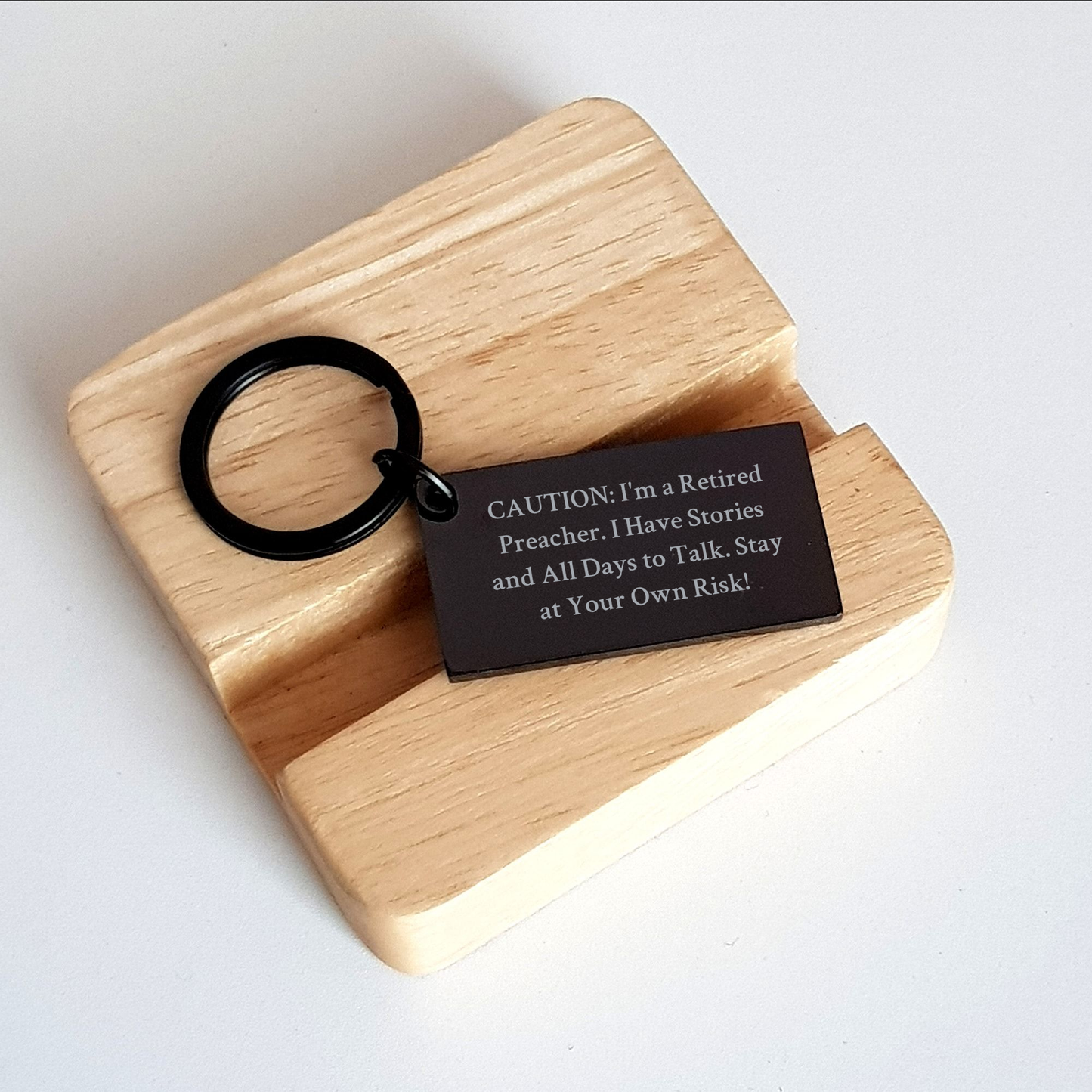 Funny Preacher Keychain Gifts from Men to Stay At Your Own Risk! on Mother's Day - Preacher Quote - Image 2