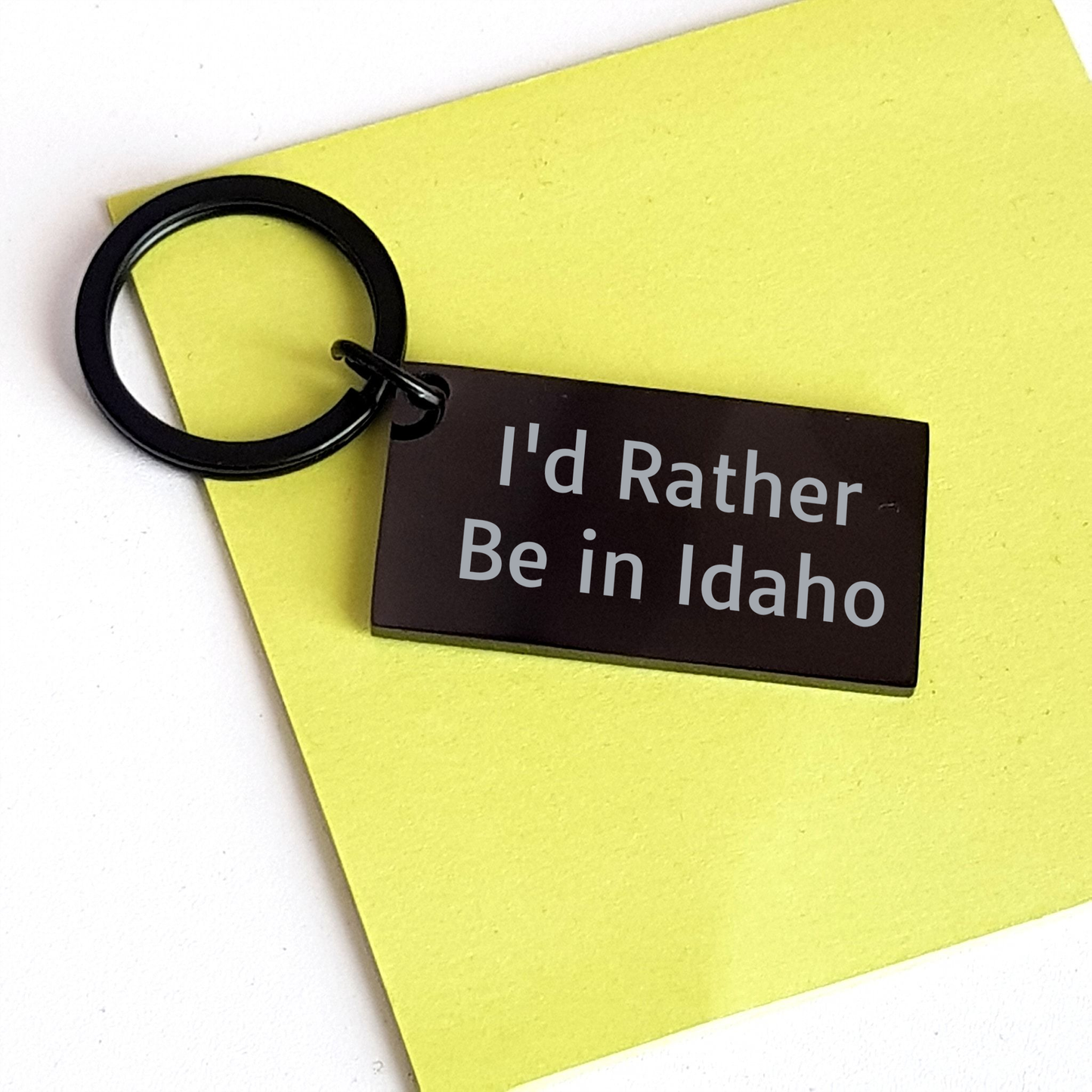 Idaho Keychain Gifts for Men and Women, Funny Quote Keychain, I'd Rather Be In Idaho, Black Stainless Steel Keychain, Ideal Gift for Father's Day from Family, Friends or Coworkers - Image 3