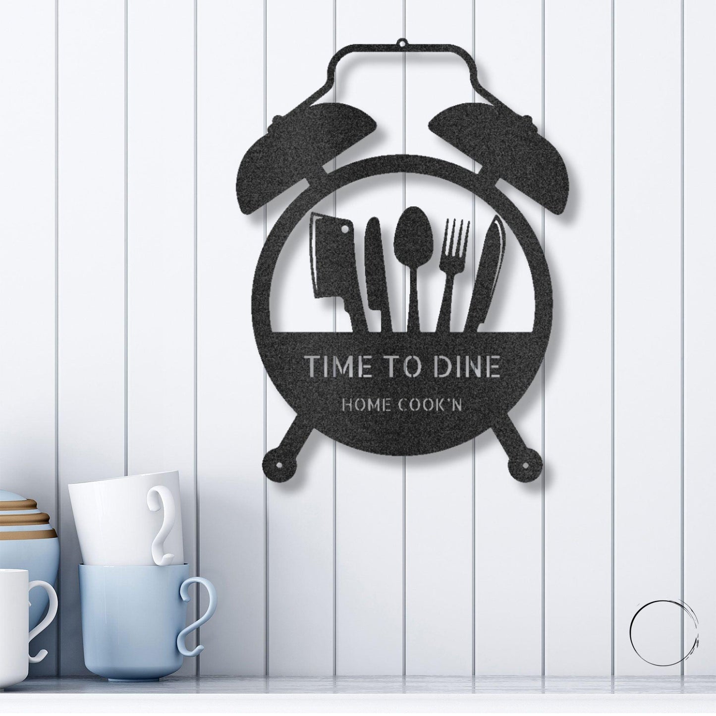Food Time Kitchen Timer Custom Name Indoor Outdoor Steel Wall Sign - Mallard Moon Gift Shop