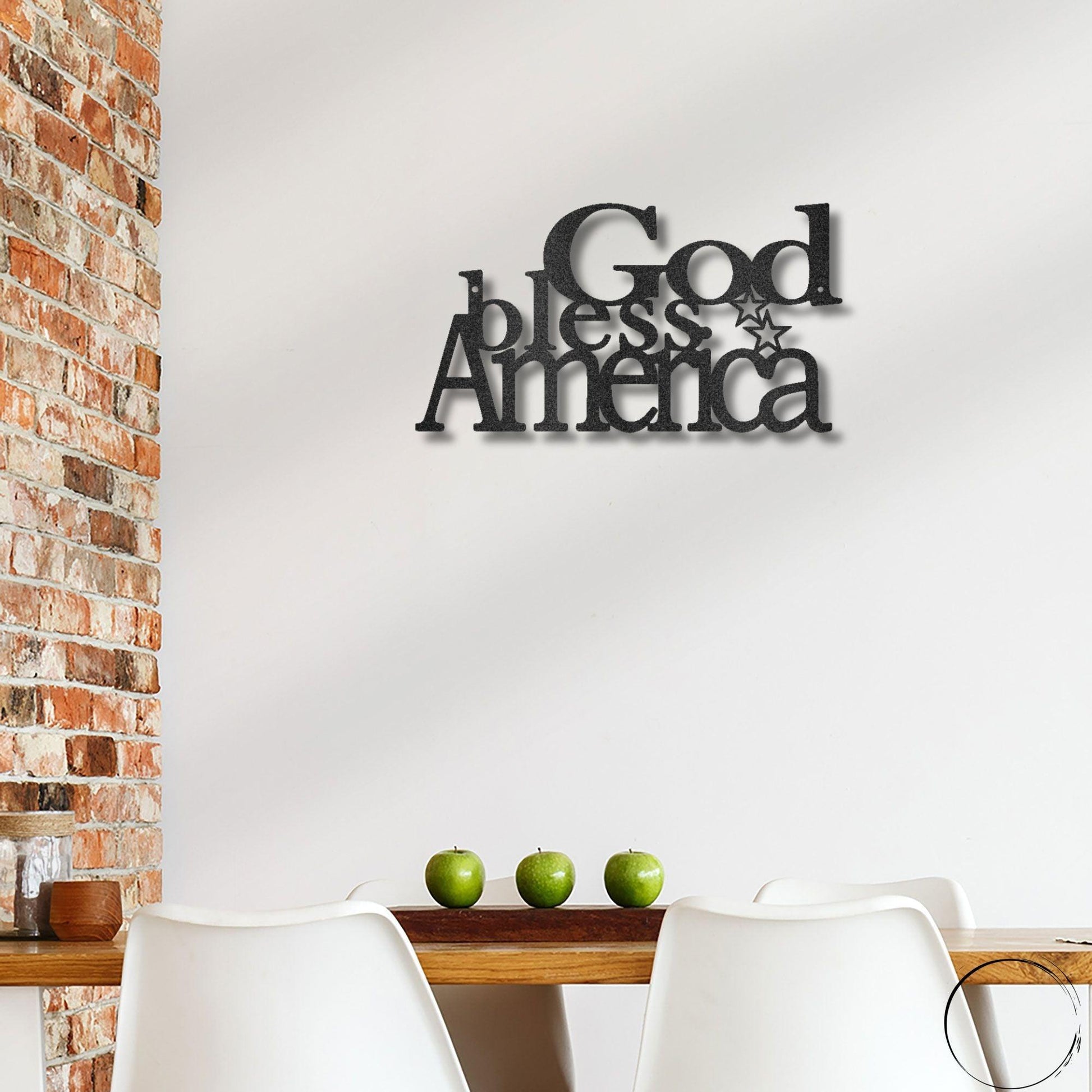 God Bless America Metal Art Wall Sign - Mallard Moon Gift Shop