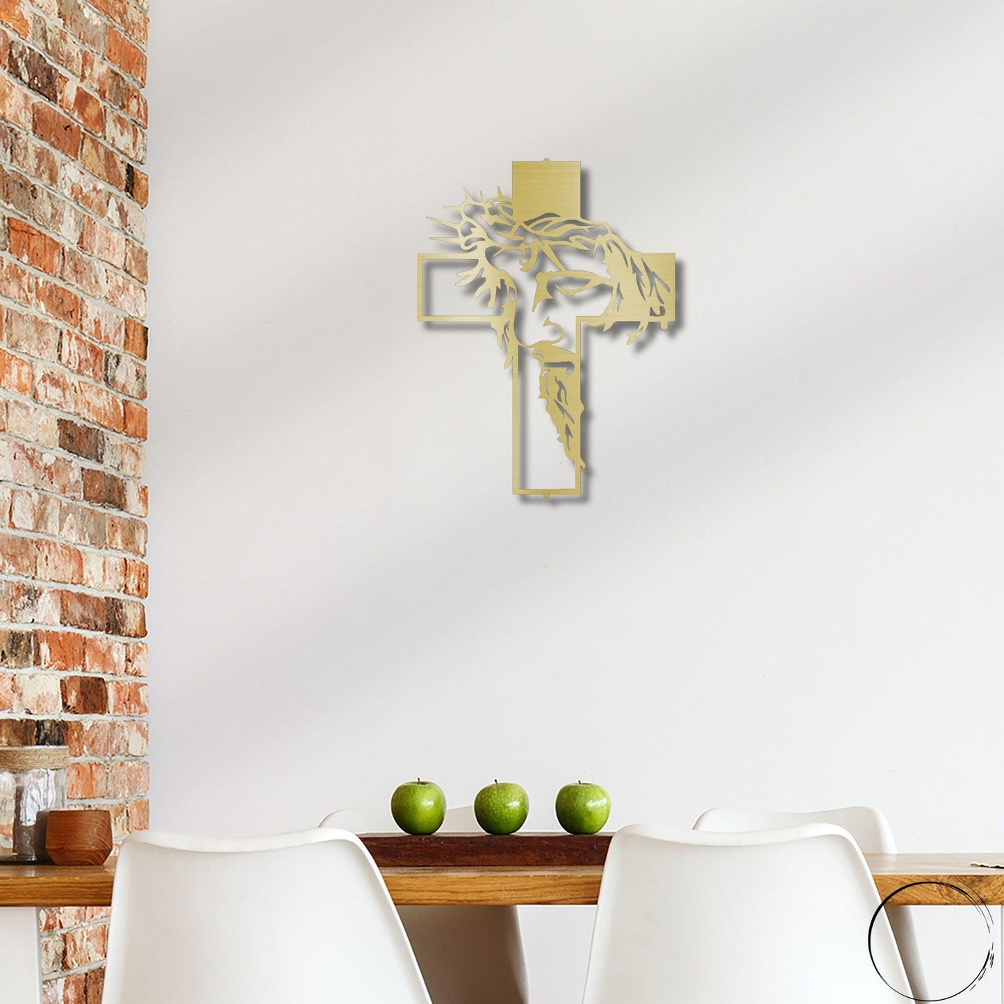 Jesus Crown of Thorns Steel Cross Sign Christian Metal Wall Decor Made in USA - Mallard Moon Gift Shop