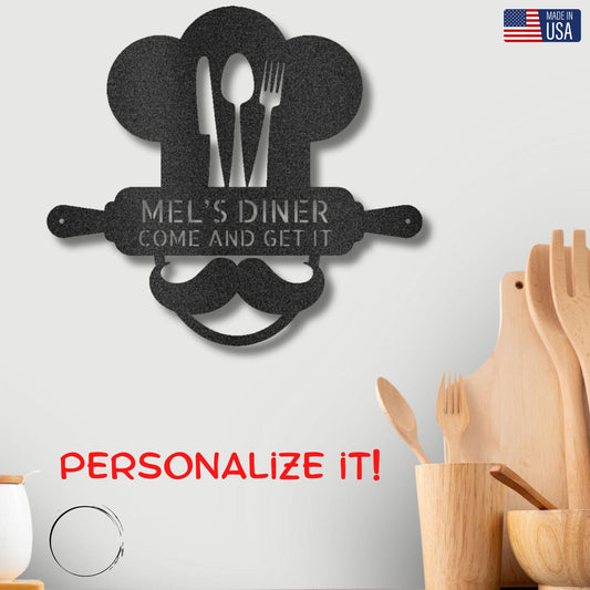 Personalized Diner Metal Wall Art: Where Every Meal is Your Signature Dish - Mallard Moon Gift Shop