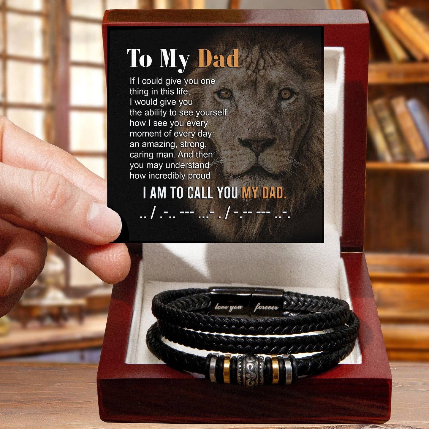 Dad Gift - I am Proud to Call You Dad - Braided Leather Men's Bracelet - Mallard Moon Gift Shop