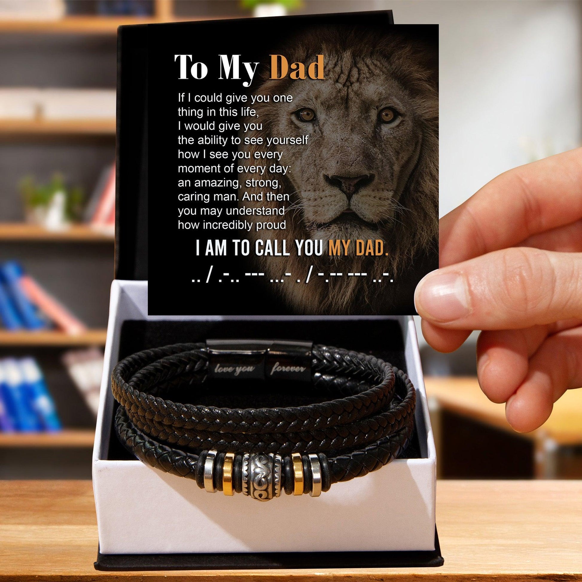 Dad Gift - I am Proud to Call You Dad - Braided Leather Men's Bracelet - Mallard Moon Gift Shop