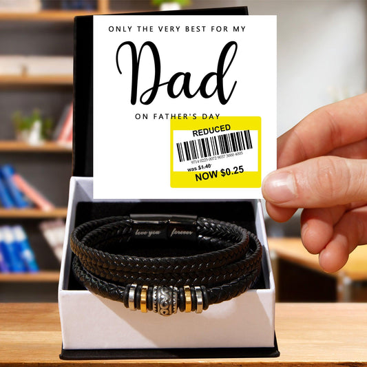 Gift for Dad on Father's Day Only the Best Braided Leather Bracelet - Mallard Moon Gift Shop