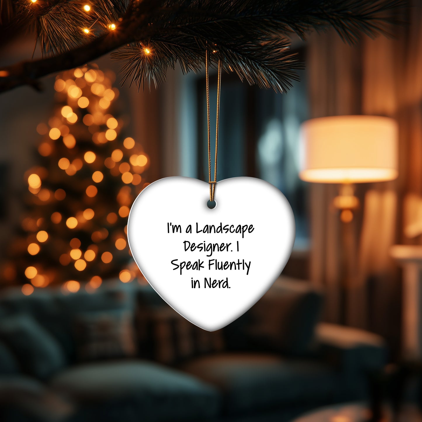 Landscape Designer Funny Quote Heart Ornament - 'I'm A Landscape Designer. I Speak Fluently In Nerd.' Gift