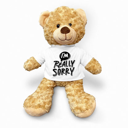 Apology Gift - I Am Really Sorry - Plush Lamb, Panda, or Teddy Bear with Tee Shirt - Mallard Moon Gift Shop