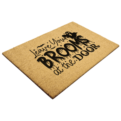 Leave_Your_Brooms_at_the_Door_Coir_Doorm_Outdoor_Mat_Angle_Mockup.png