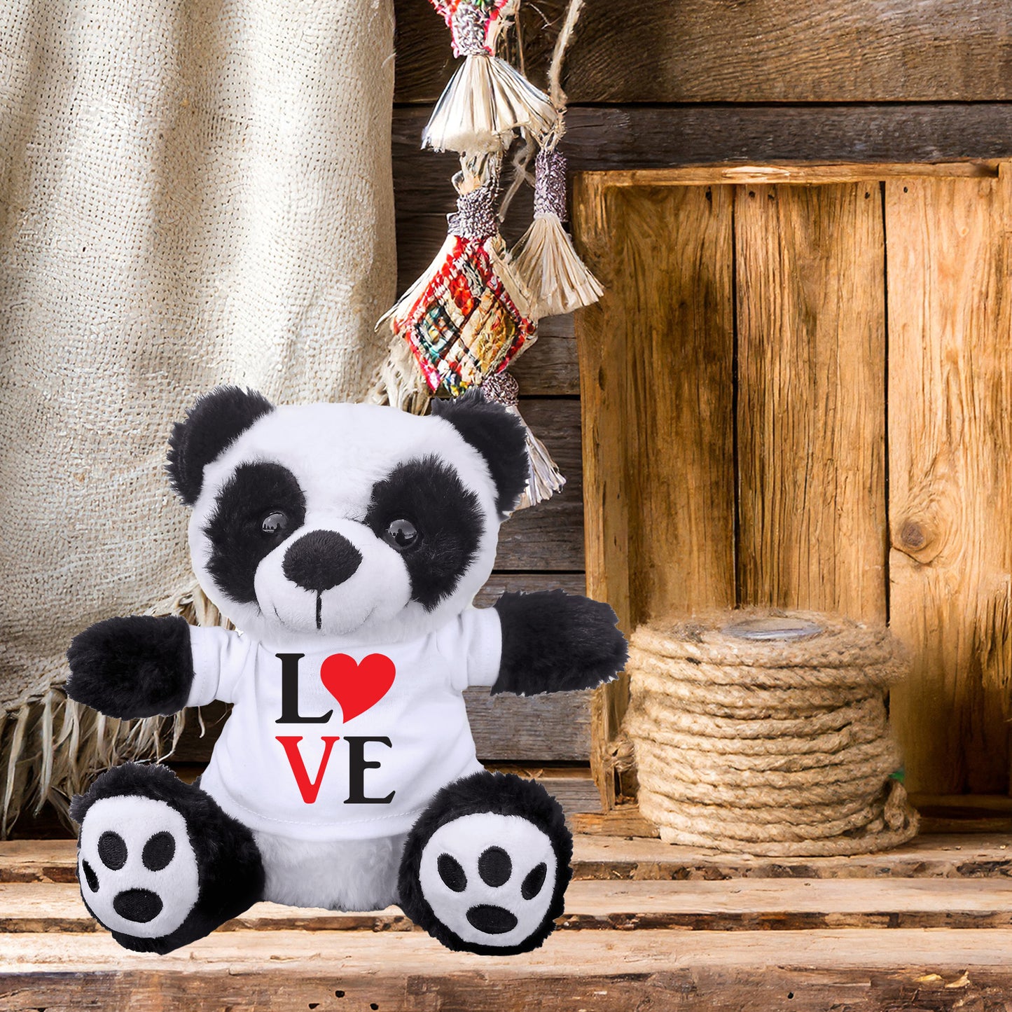 Spread Some Love - Adorable Plush Lamb, Panda, or Teddy Bear with Tee Shirt - Mallard Moon Gift Shop