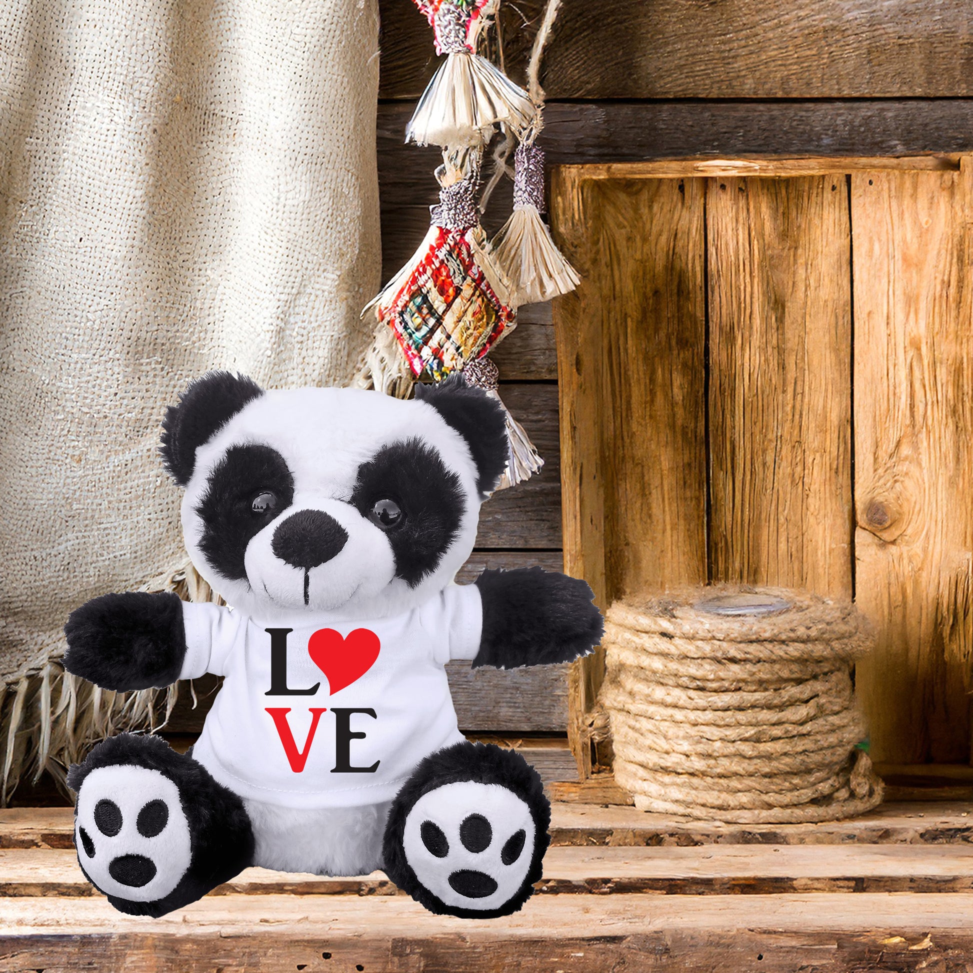 Spread Some Love - Adorable Plush Lamb, Panda, or Teddy Bear with Tee Shirt - Mallard Moon Gift Shop