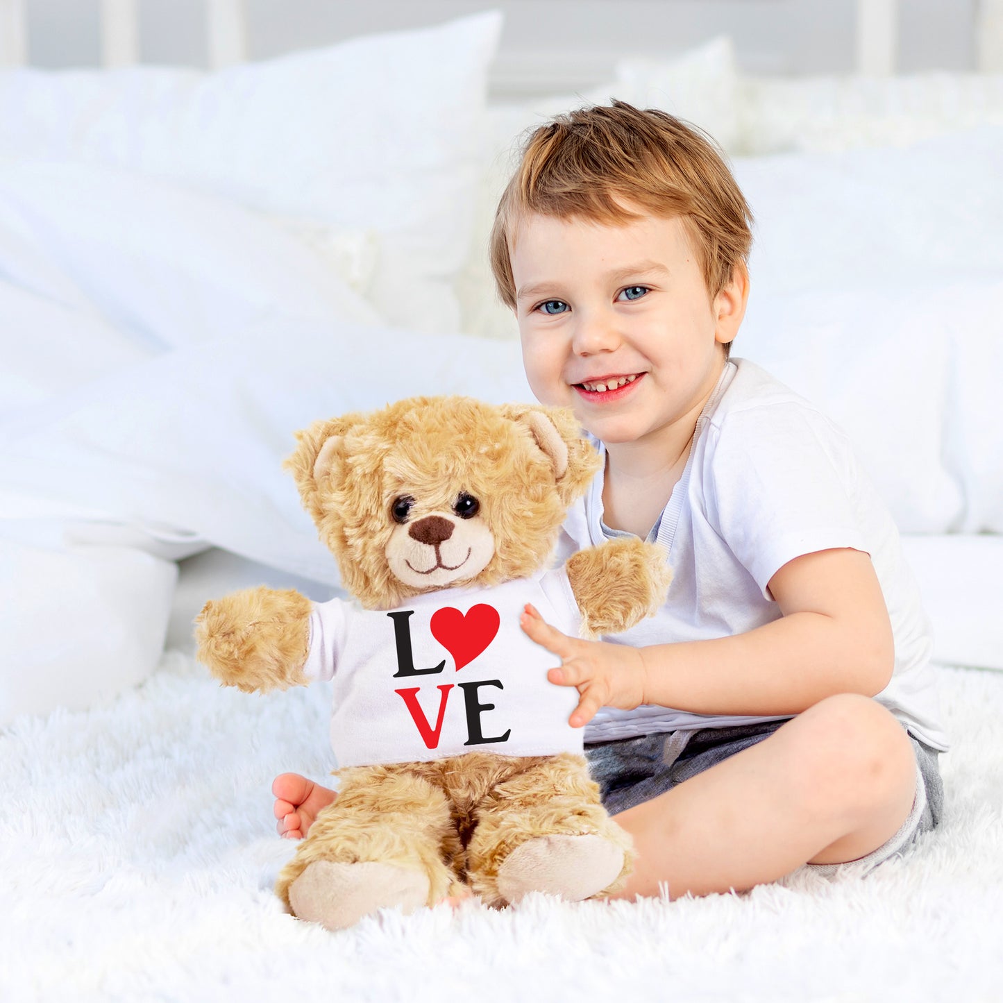 Spread Some Love - Adorable Plush Lamb, Panda, or Teddy Bear with Tee Shirt - Mallard Moon Gift Shop