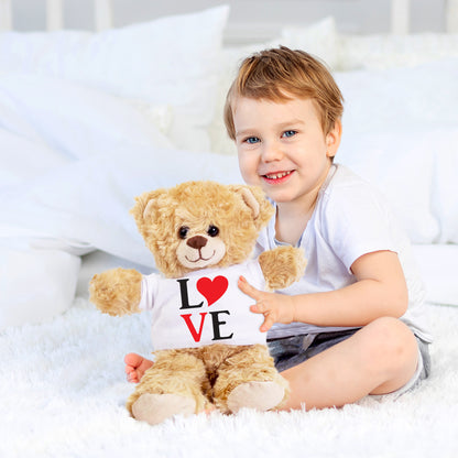 Spread Some Love - Adorable Plush Lamb, Panda, or Teddy Bear with Tee Shirt - Mallard Moon Gift Shop