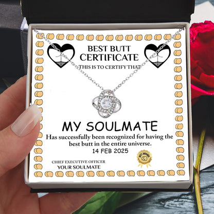 Best Butt & Endless Love Certified! Funny Love Knot Necklace Valentine's Day Gift - Mallard Moon Gift Shop