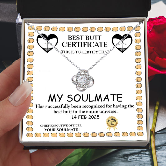 Best Butt & Endless Love Certified! Funny Love Knot Necklace Valentine's Day Gift - Mallard Moon Gift Shop