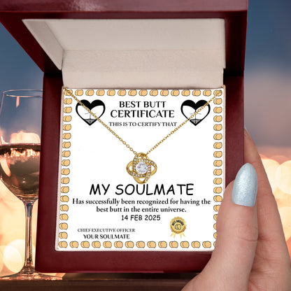 Best Butt & Endless Love Certified! Funny Love Knot Necklace Valentine's Day Gift - Mallard Moon Gift Shop