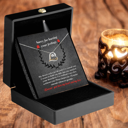 Apology Gift for Girlfriend, Wife, Soulmate - Sorry, Make Amends - Love Dancing Heart Pendant Necklace - Mallard Moon
