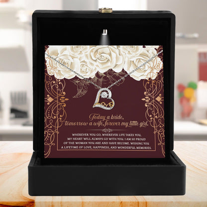 Daughter Wedding Day Gift - Wonderful Memories - Love Dancing Heart Pendant Necklace - Mallard Moon Gift Shop