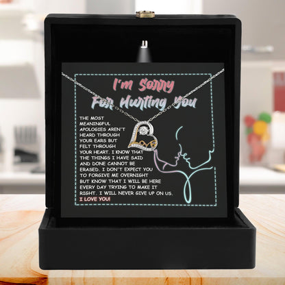 Apology Gift for Girlfriend, Wife, Soulmate - Sorry, Never Give Up - Love Dancing Heart Pendant Necklace - Mallard Moon Gift Shop