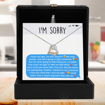 Apology Gift for Girlfriend, Wife, Soulmate - Sorry, Stupid Argument - Love Dancing Heart Pendant Necklace - Mallard Moon Gift Shop