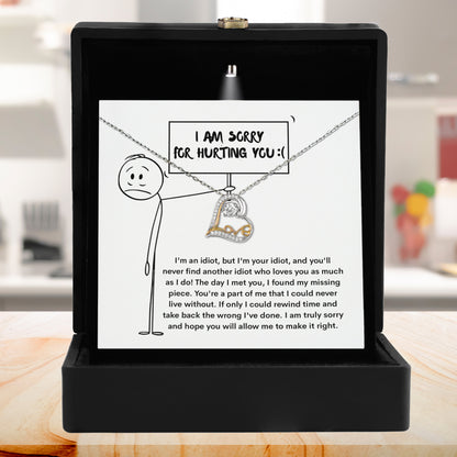 Apology Gift for Girlfriend, Wife, Soulmate - Sorry, Missing Piece - Love Dancing Heart Pendant Necklace - Mallard Moon