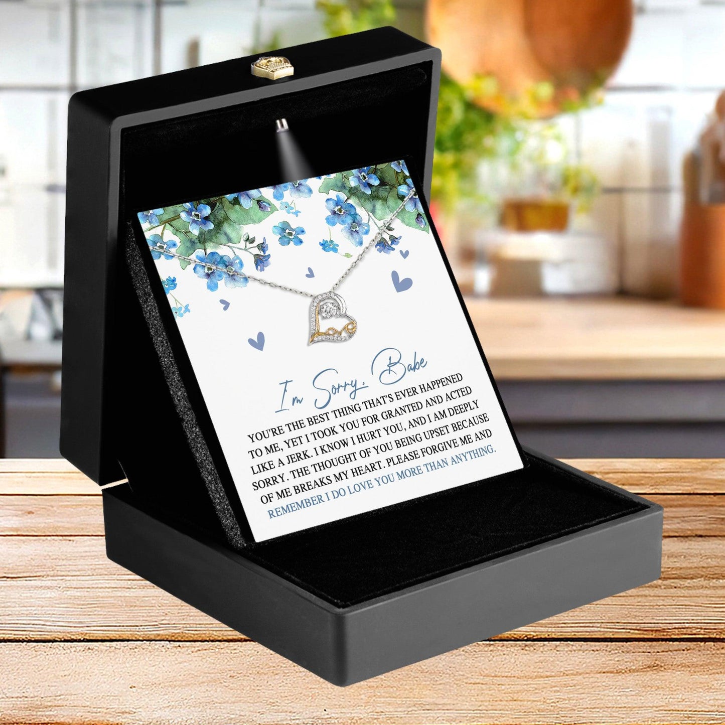 Apology Gift for Girlfriend, Wife, Soulmate - Sorry, More Than Anything - Love Dancing Heart Pendant Necklace - Mallard Moon Gift Shop