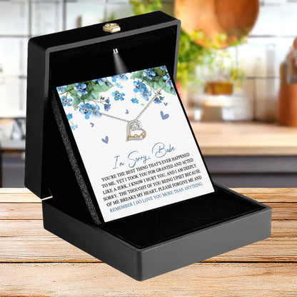 Apology Gift for Girlfriend, Wife, Soulmate - Sorry, More Than Anything - Love Dancing Heart Pendant Necklace - Mallard Moon Gift Shop